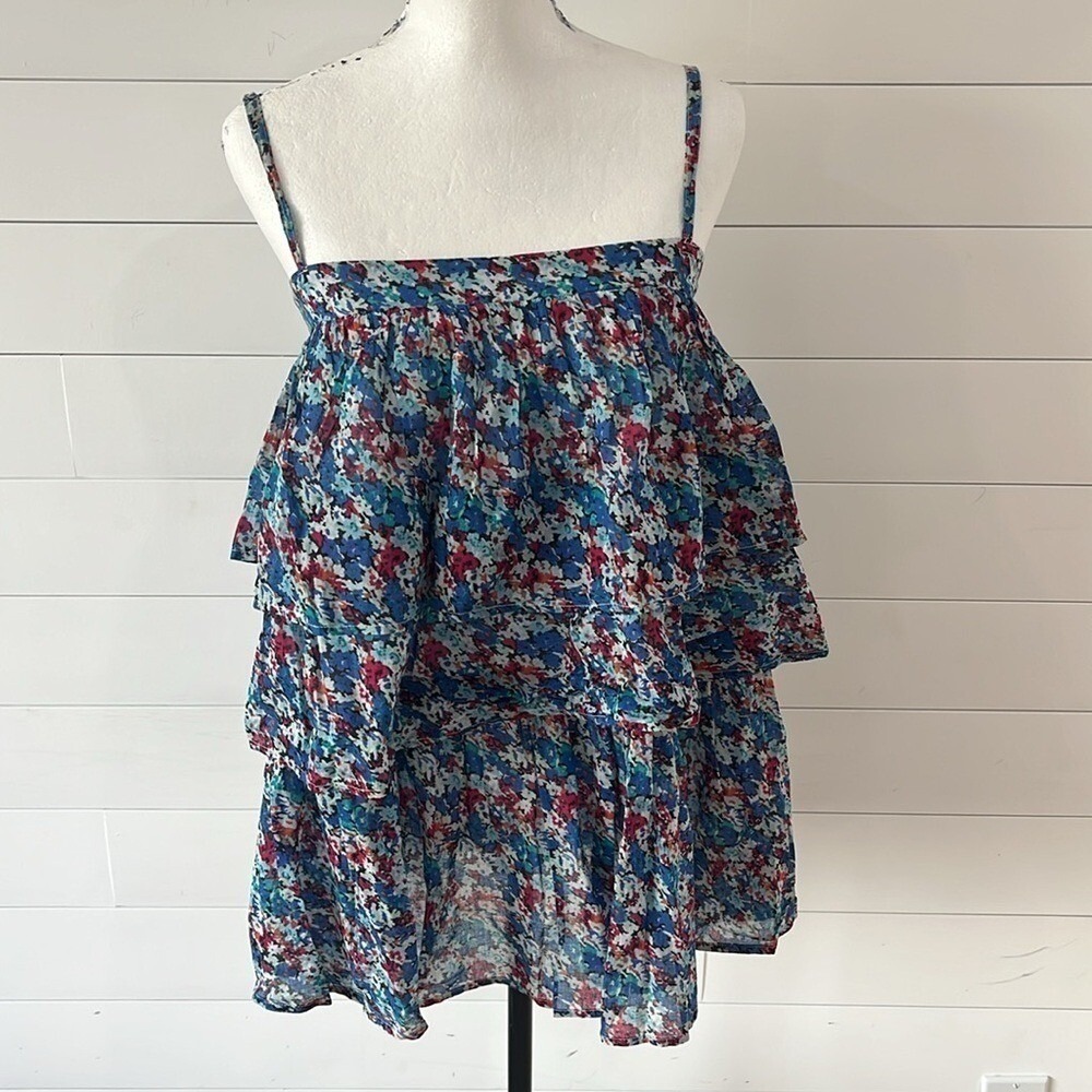 Free People FP ONE Talia Floral Tiered Tunic Mini Dress Top Small - Picture 8 of 15